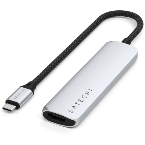 Док-станция Satechi 4-in-1 USB-C Slim Multiport Adapter 4K Silver