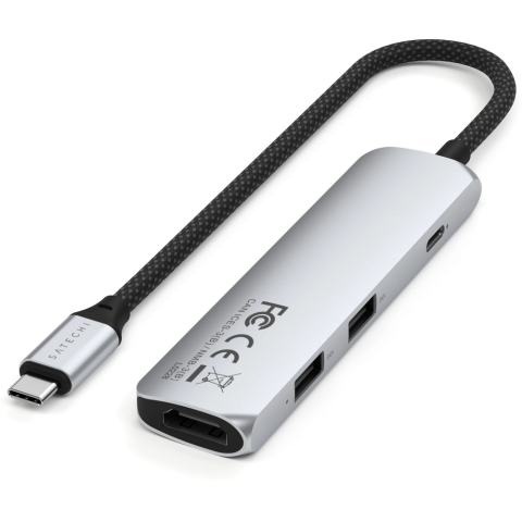 Док-станция Satechi 4-in-1 USB-C Slim Multiport Adapter 4K Silver_1