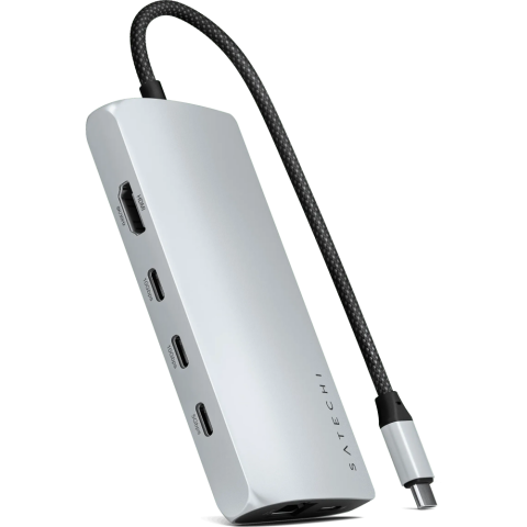 Док-станция Satechi USB-C Multiport Adapter V3 Silver (ST-P8KES)_0