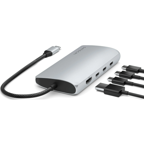 Док-станция Satechi USB-C Multiport Adapter V3 Silver (ST-P8KES)_3