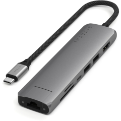 Док-станция Satechi 7-in-1 USB-C Slim Multiport Adapter with Ethernet Space Gray_0