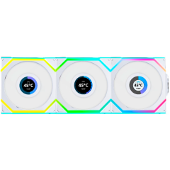 Вентилятор для корпуса Lian Li UNI Fan SL Wireless LCD 120 White (3 шт.)_0