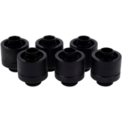 Комплект фитингов Alphacool Eiszapfen 16/10mm Anschraubtulle G1/4 - Deep Black Sixpack (17234)_0