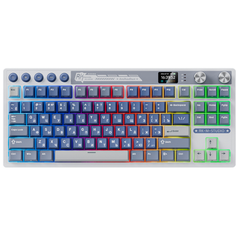 Клавиатура Royal Kludge M87 Ocean Blue (Cream Switch)