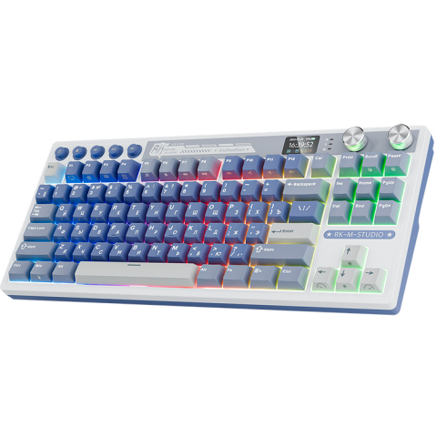 Клавиатура Royal Kludge M87 Ocean Blue (Cream Switch)_1