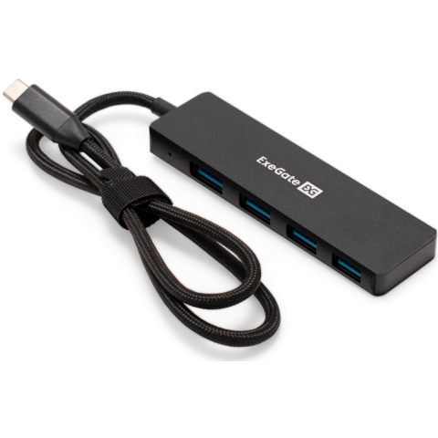 USB-концентратор ExeGate DUB-4C/3 Black