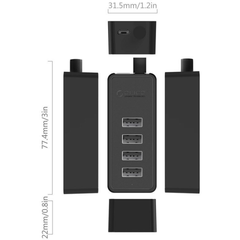 USB-концентратор Orico W5P-U2-100-BK-BP Black_2