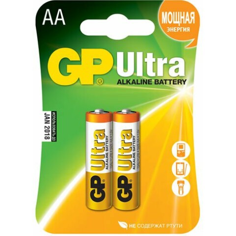 Батарейка GP 15AU Ultra Alkaline (AA, 2 шт)