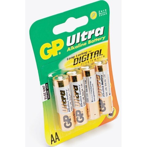 Батарейка GP 15AU Alkaline Ultra (AA, 4 шт)
