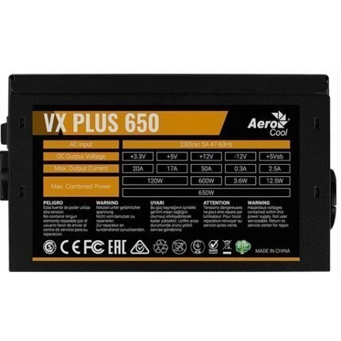 Блок питания 650W AeroCool VX-650 PLUS_0