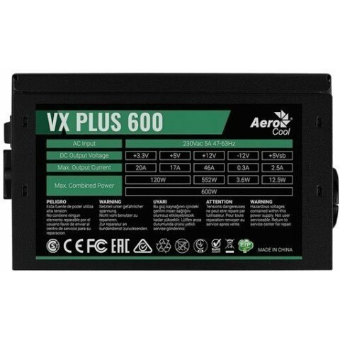 Блок питания 600W AeroCool VX-600 PLUS_1