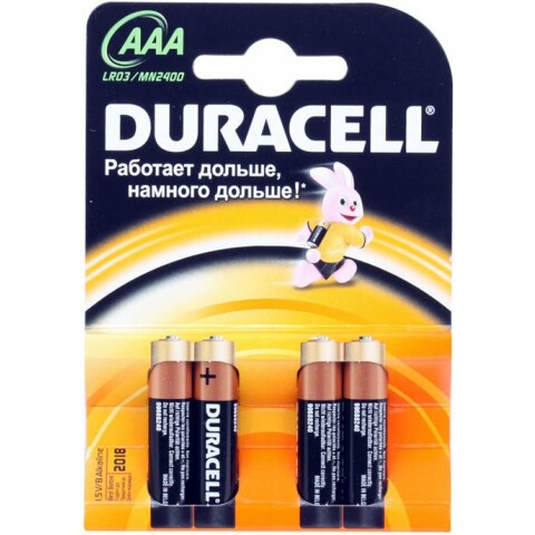 Батарейка Duracell Basic (AAA, Alkaline, 4 шт)