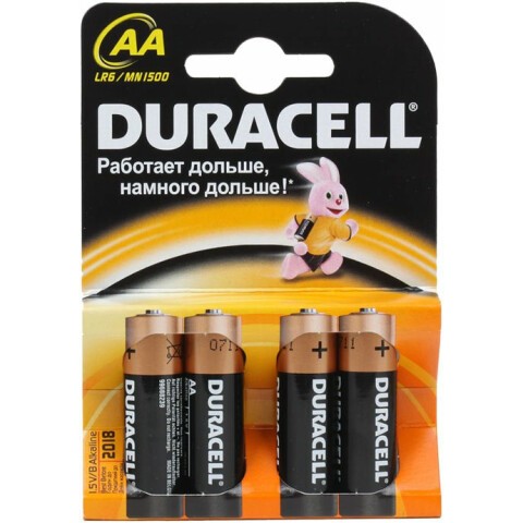 Батарейка Duracell Basic (AA, Alkaline, 4 шт)