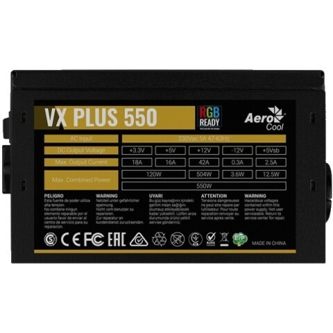 Блок питания 550W AeroCool VX-550 PLUS RGB_0