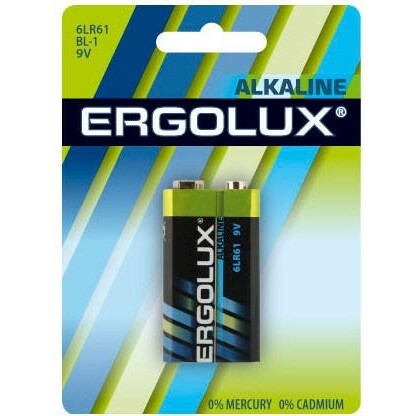Батарейка Ergolux (6LR61, 1 шт)