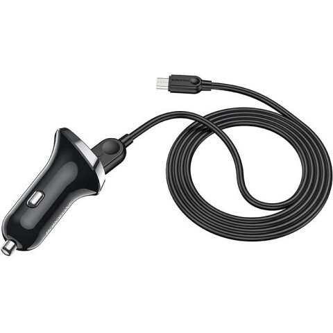 Автомобильное зарядное устройство Borofone BZ15 Auspicious Black + MicroUSB Cable_2