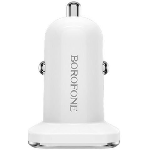 Автомобильное зарядное устройство Borofone BZ12A Lasting White + MicroUSB Cable_0