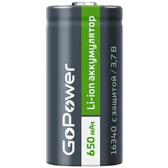 Аккумулятор GoPower (16340, 650mAh, 1 шт) (00-00019618)