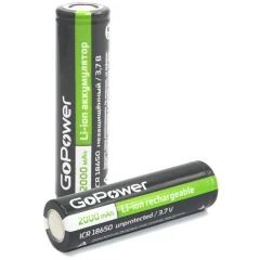 Аккумулятор GoPower (18650, 2000mAh, 1 шт) (00-00021267)