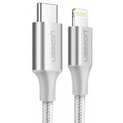 Кабель USB Type-C - Lightning, 1.5м, UGREEN US304 Silver