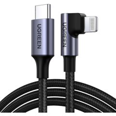 Кабель USB Type-C - Lightning, 1.5м, UGREEN US305 Gray/Black