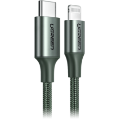 Кабель USB Type-C - Lightning, 1м, UGREEN US304 Dark Green