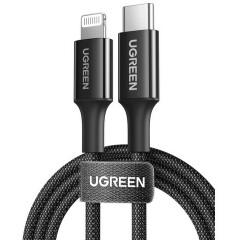 Кабель USB Type-C - Lightning, 1м, UGREEN US532 Black