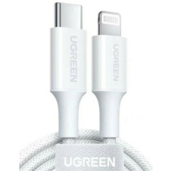 Кабель USB Type-C - Lightning, 1м, UGREEN US532 White