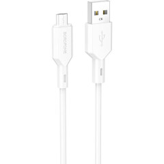 Кабель USB - microUSB, 1м, Borofone BX70 White