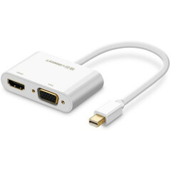 Переходник Mini DisplayPort (M) - HDMI/VGA (F), UGREEN MD108 White