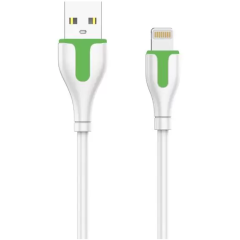 Кабель USB - Lightning, 1м, LDNIO LS571 White/Green