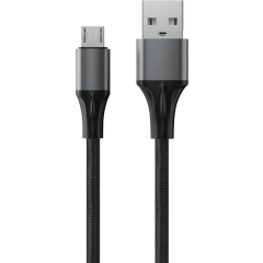 Кабель USB - microUSB, 1м, Accesstyle AM24-F100M Black
