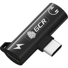 Переходник USB Type-C (M) - mini jack 3.5мм + USB Type-C (F), Greenconnect GCR-53598