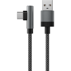 Кабель USB - USB Type-C, 1м, Accesstyle AC30-F100MA Black/Grey