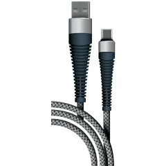 Кабель USB - USB Type-C, 1м, BoraSCO 38504 Grey