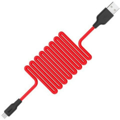 Кабель USB - microUSB, 1м, HOCO X21 Black/Red (HC-71396)