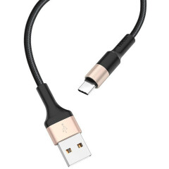 Кабель USB - USB Type-C, 1м, HOCO X26 Black/Gold (HC-80244)