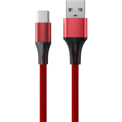 Кабель USB - USB Type-C, 2м, Accesstyle AC30-F200M Red