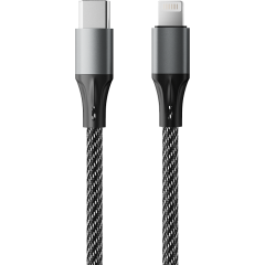 Кабель USB Type-C - Lightning, 1м, Accesstyle CL30-F100M Black/Grey