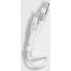 Кабель USB Type-C - USB Type-C, 0.3м, Accesstyle CC30-TF30 White