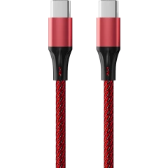 Кабель USB Type-C - USB Type-C, 1м, Accesstyle CC30-F100M Black/Red