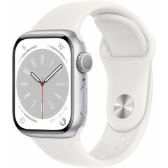 Умные часы Apple Watch Series 8 41mm Silver Aluminum Case with White Sport Band S/M (MP6L3LL/A)