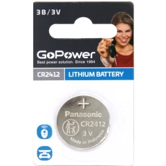 Батарейка GoPower (CR2412, 1 шт)