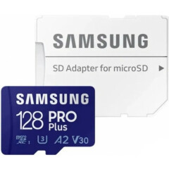 Карта памяти 128Gb MicroSD Samsung PRO Plus + SD адаптер (MB-MD128KA)