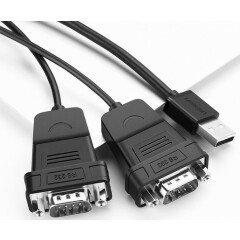 Переходник USB - 2xCOM, 1.5м, UGREEN US229 Black