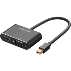 Переходник Mini DisplayPort (M) - HDMI (F)/VGA (F), UGREEN MD115 Black