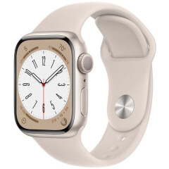 Умные часы Apple Watch Series 8 45mm Starlight Aluminum Case with Starlight Sport Band S/M (MNUP3LL/A)