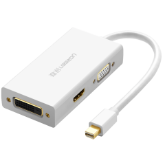 Конвертер Mini DisplayPort - HDMI/VGA/DVI, UGREEN MD114 White