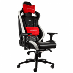 Игровое кресло Noblechairs EPIC Real Leather Black/White/Red