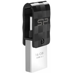 USB Flash накопитель 16Gb Silicon Power Mobile C31 Silver/Black (SP016GBUC3C31V1K)